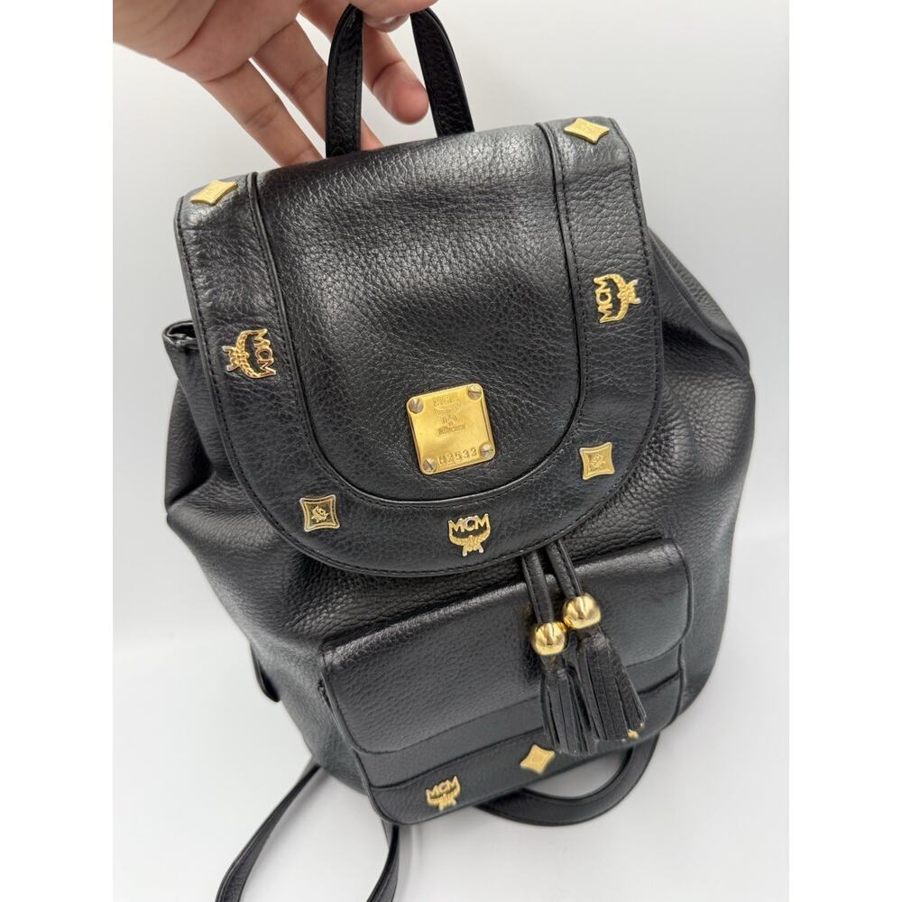 Authentic, Vintage MCM Leather Small Backpack - Made in Germany - Picture 2 of 16